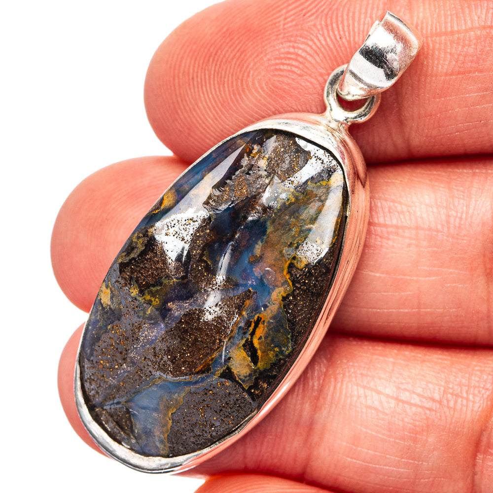 Boulder Opal Pendant 1 3/4" (.925 Sterling Silver)