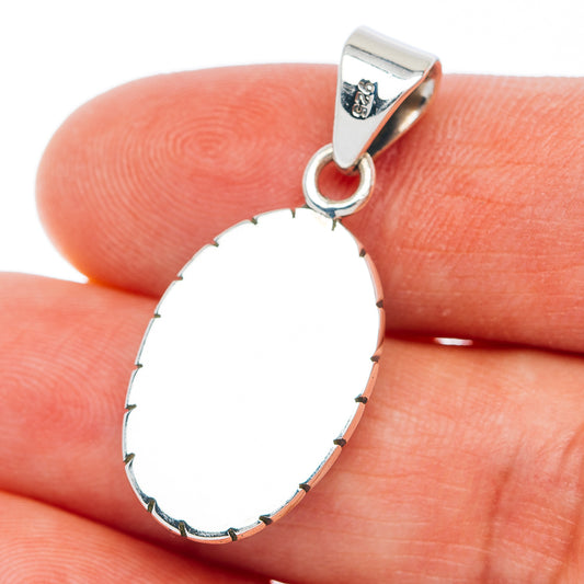 Exclusive Southwestern Style Kingman Turquoise Pendant 1 3/8" (.925 Sterling Silver)