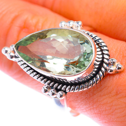 Faceted Green Amethyst Ring Size 11 (925 Sterling Silver) RING139896