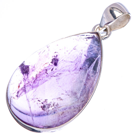 Amethyst teardrop pendant with .925 sterling silver bail and faceted purple stone