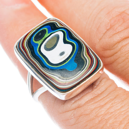 Premium Fordite Ring Size 7.75 (.925 Sterling Silver)