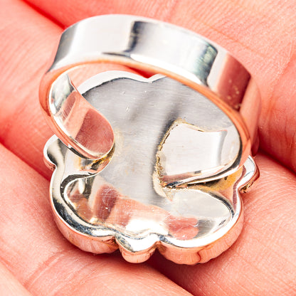 Exclusive Native Style Red Dahlia Turquoise, Mojave Turquoise Ring Size 7 Adjustable (.925 Sterling Silver)