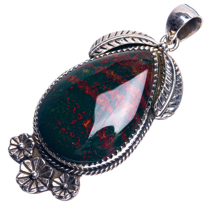 Bloodstone Pendant 2 1/8" (925 Sterling Silver) P39156