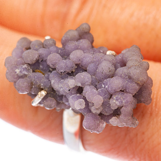 Rare Grape Chalcedony Agate Ring Size 8 (925 Sterling Silver) R1625