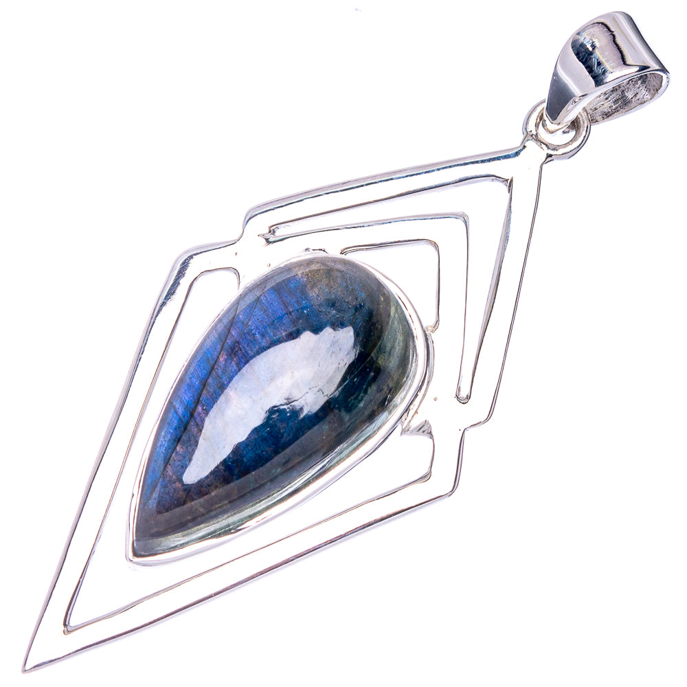 Premium Labradorite Pendant 2 1/8" (925 Sterling Silver) P41834
