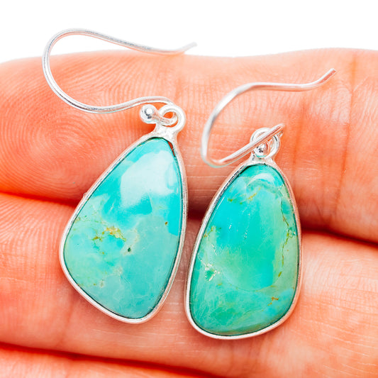 Mojave Turquoise Earrings 1 3/8" (.925 Sterling Silver)