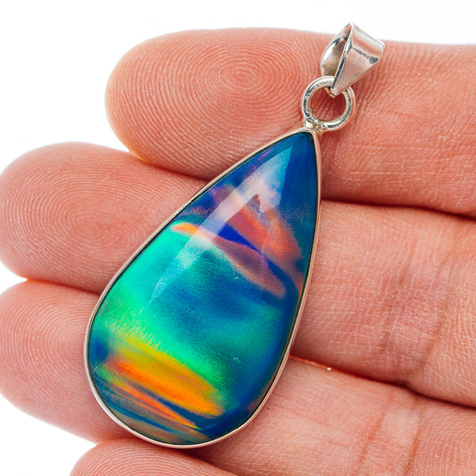 Aurora Opal Pendant 1 7/8" (.925 Sterling Silver)