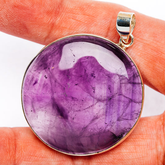 Premium African Amethyst Pendant 1 7/8" (.925 Sterling Silver)