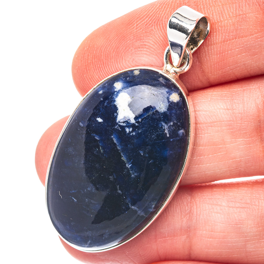 Sodalite Pendant 1 3/4" (.925 Sterling Silver)