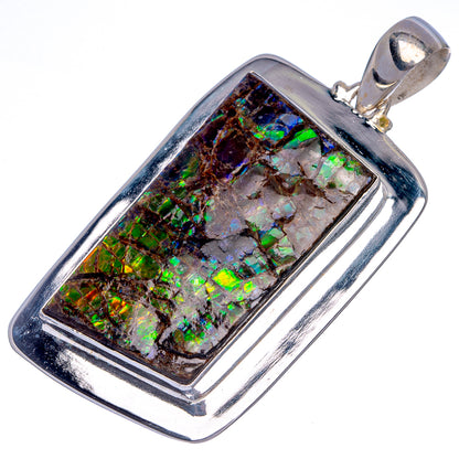 Huge Ammolite 2 3/8" Pendant (925 Sterling Silver) P40025