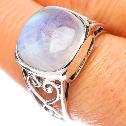 Rainbow Moonstone Ring Size 8 (925 Sterling Silver) R3031