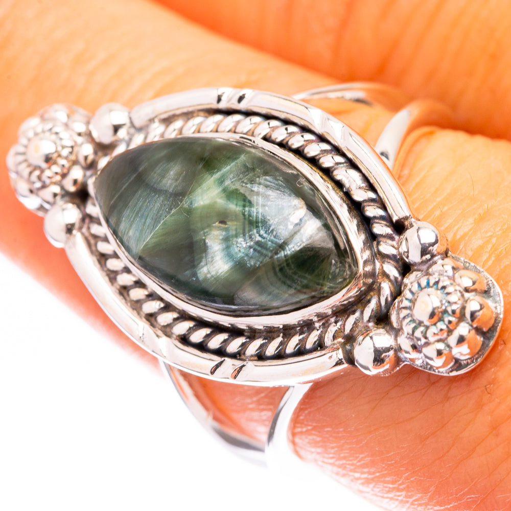 Premium Seraphinite Ring Size 8 (925 Sterling Silver) R141903