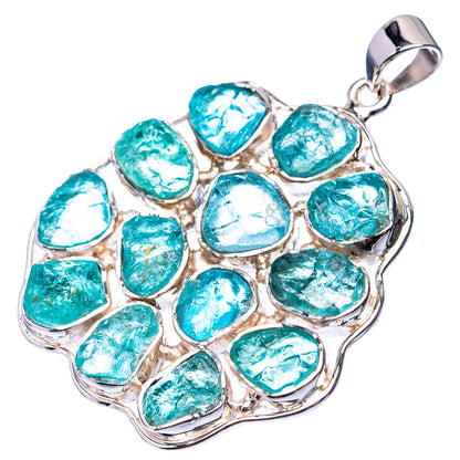 Aquamarine pendant in 925 sterling silver with blue-green teardrop stones and bail