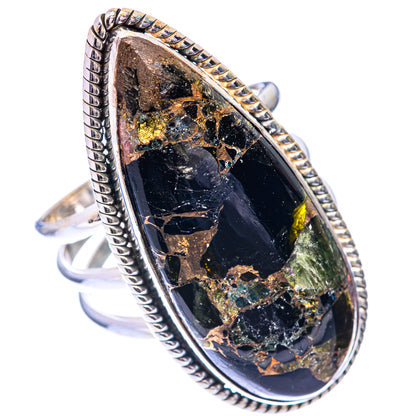 Huge Mohave Black Onyx Ring Size 10.75 (925 Sterling Silver) R140800