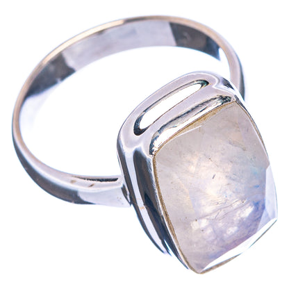 Faceted Rainbow Moonstone Ring Size 6.25 (.925 Sterling Silver)