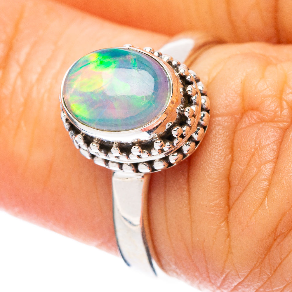 Rare Ethiopian Opal Ring Size 5.75 (925 Sterling Silver) R4362