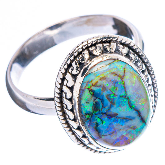 Rare Sterling Opal Ring Size 7.5 (925 Sterling Silver) R4683
