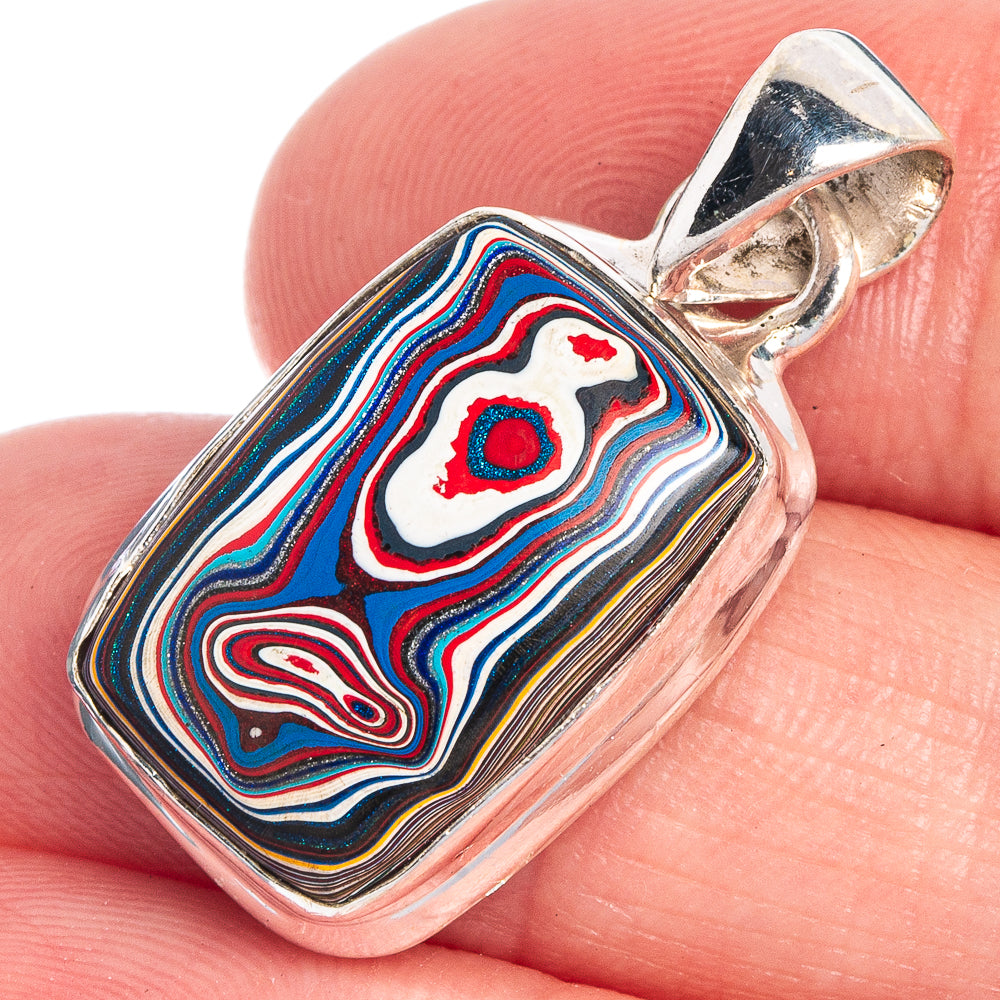 Fordite Pendant 1 1/4" (925 Sterling Silver) P39817
