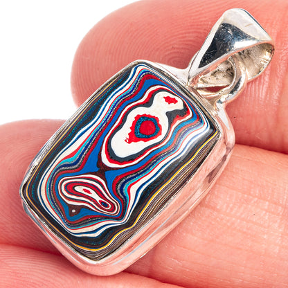 Fordite Pendant 1 1/4" (925 Sterling Silver) P39817