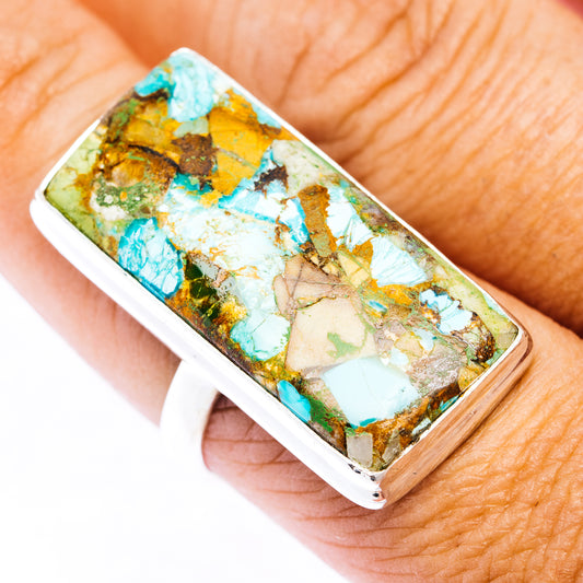 Premium Blue Copper Turquoise Ring Size 8.75 (.925 Sterling Silver)