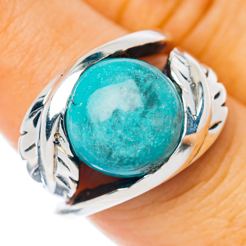 Premium Turquoise Leaf Ring Size 7 (.925 Sterling Silver)