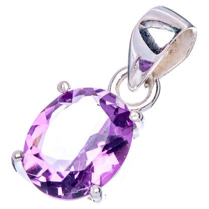 Faceted Amethyst Pendant 7/8" (.925 Sterling Silver)