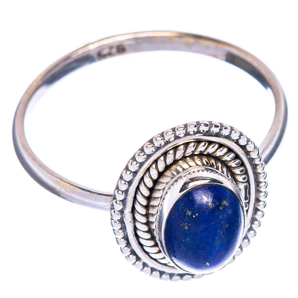 Lapis Lazuli Dainty Ring Size 7.5 (925 Sterling Silver) R1066