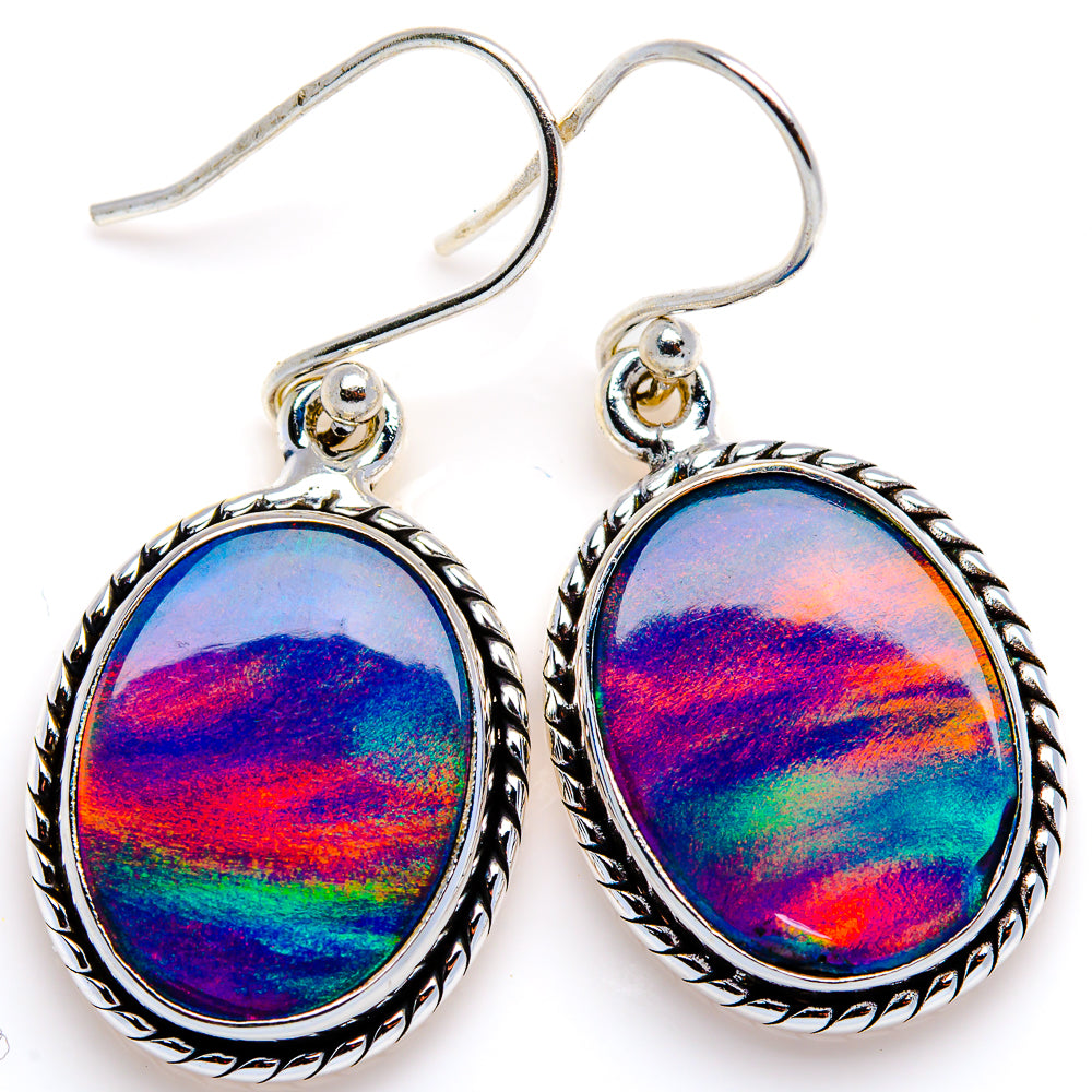 Aura Opal Earrings 1 3/8" (925 Sterling Silver) EARR432040