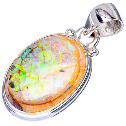 Rare Sterling Opal Pendant 1 1/8" (925 Sterling Silver) P42183