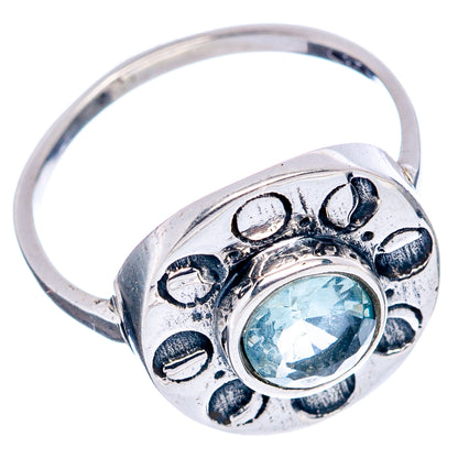Blue Topaz Dainty Ring Size 6.25 (.925 Sterling Silver)