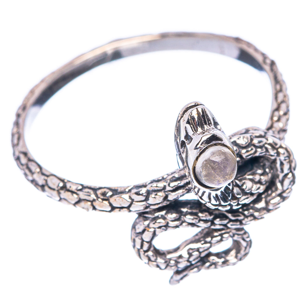 Rainbow Moonstone Snake 925 Sterling Silver Ring Size 7.75 (925 Sterling Silver) R5471