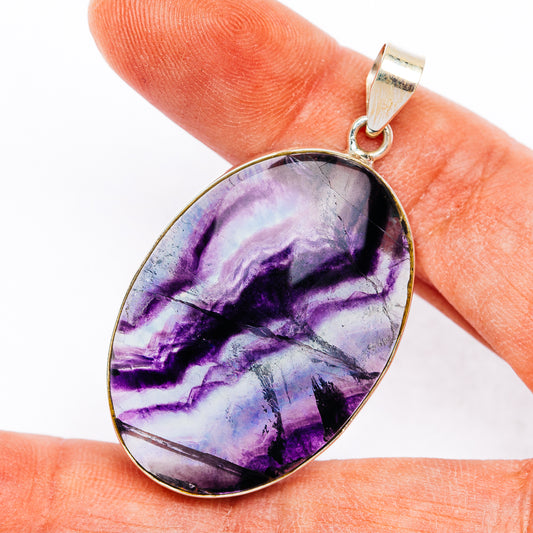 Premium Fluorite Pendant 2" (.925 Sterling Silver)