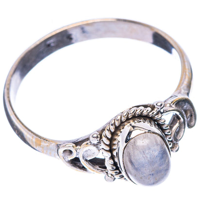 Rainbow Moonstone Dainty Ring Size 8 (925 Sterling Silver) R5816
