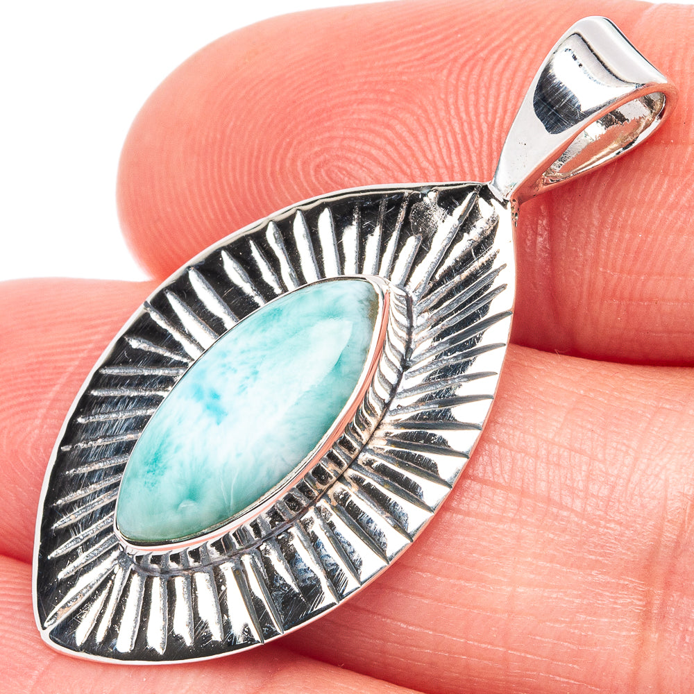 Premium Larimar Pendant 1 3/8" (925 Sterling Silver) P44670
