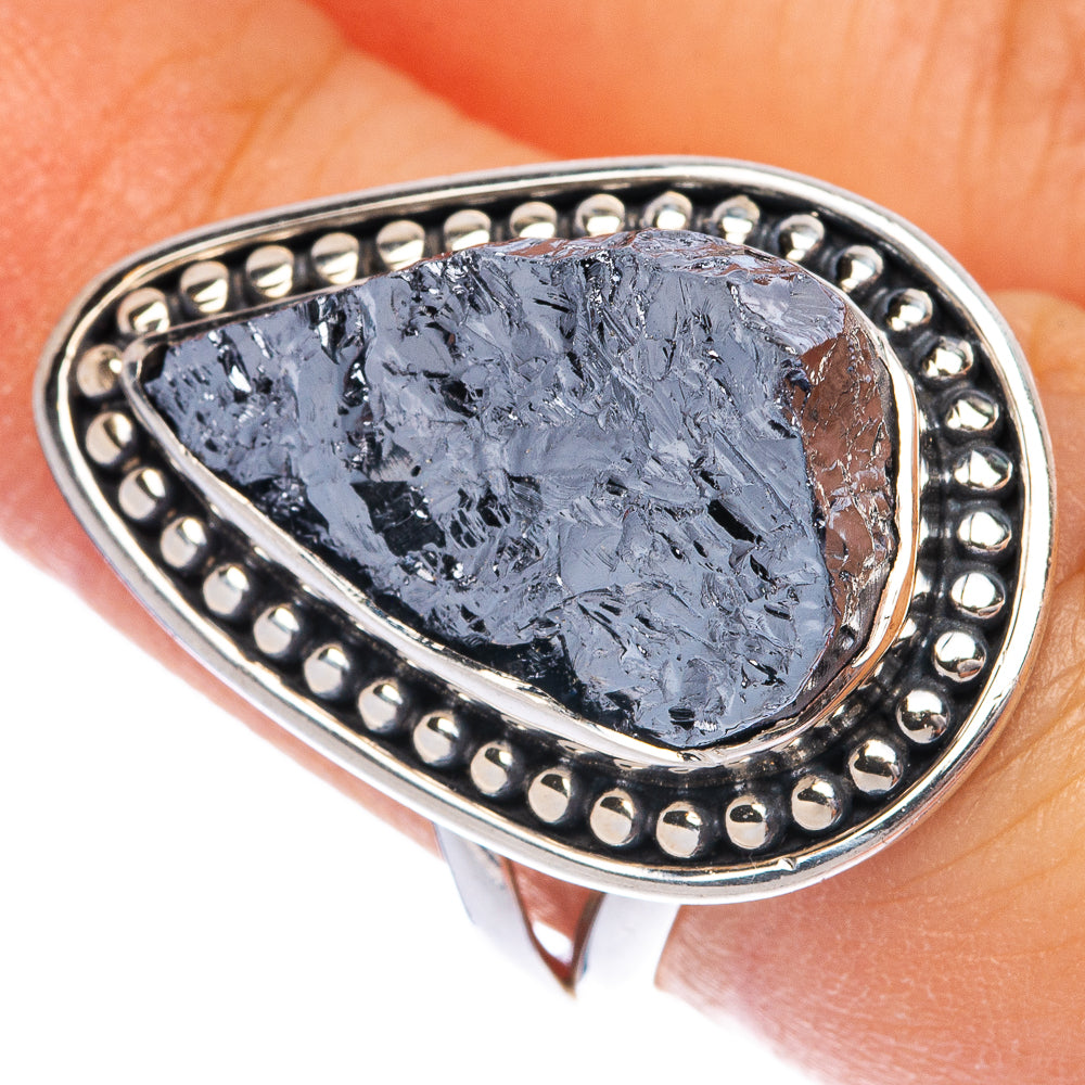 Rough Shungite Ring Size 6 (925 Sterling Silver) R145340