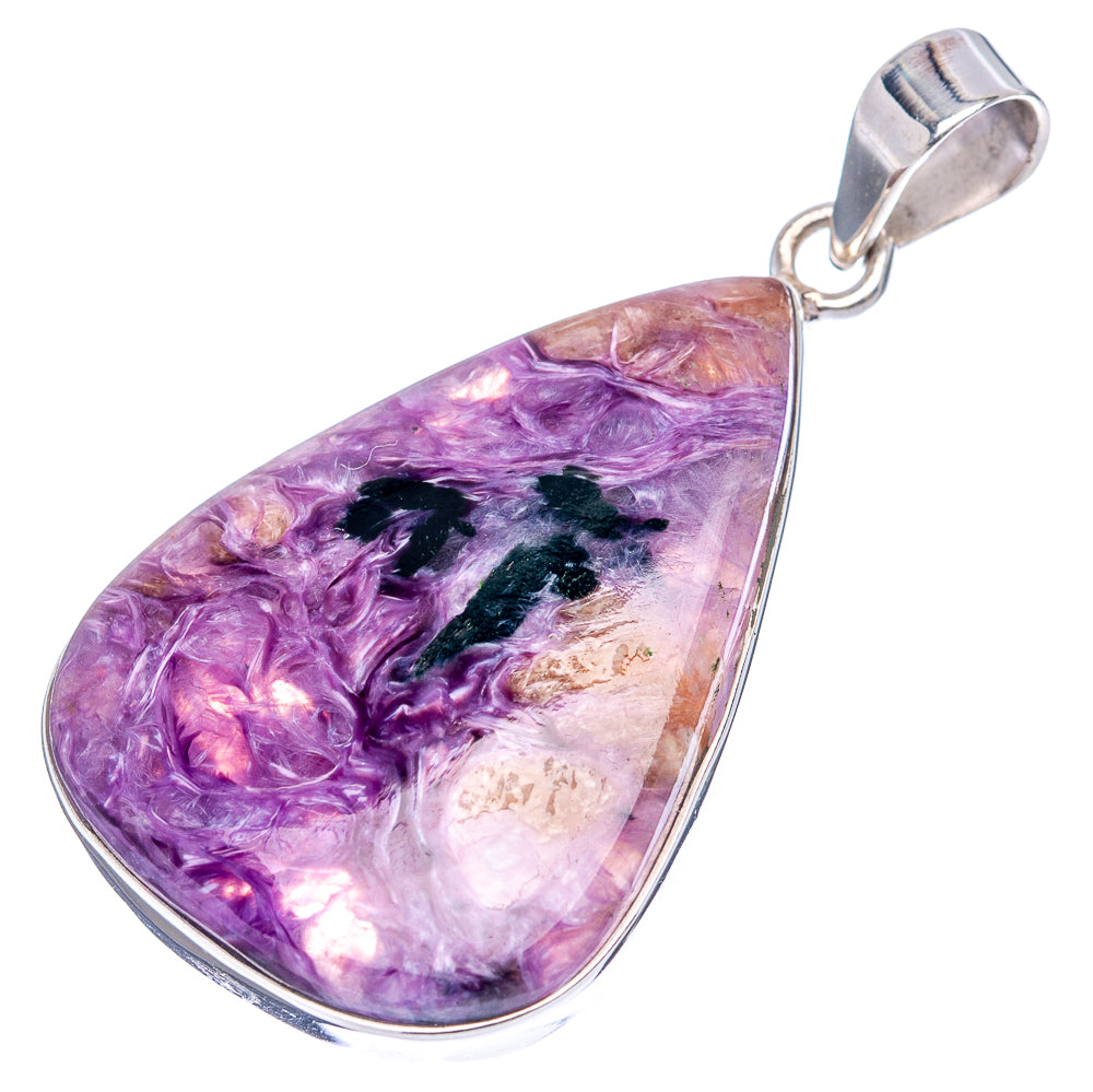 Premium Charoite Pendant 1 7/8" (.925 Sterling Silver)