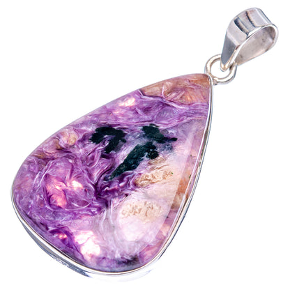 Premium Charoite Pendant 1 7/8" (.925 Sterling Silver)