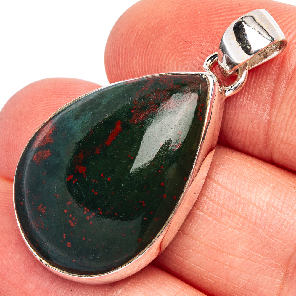Bloodstone Pendant 1 3/8" (925 Sterling Silver) P44964