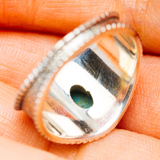 Kingman Turquoise Cocktail Ring Size 8.75 (.925 Sterling Silver)