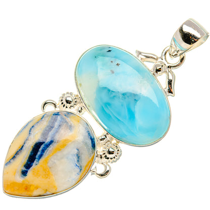 Larimar, Blue Scheelite Pendant 2" (925 Sterling Silver) PD37993