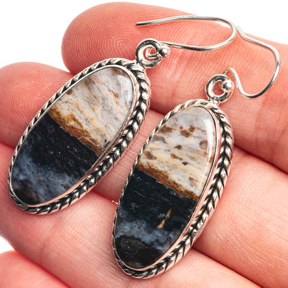 Pietersite 925 Sterling Silver Earrings 1 3/4"