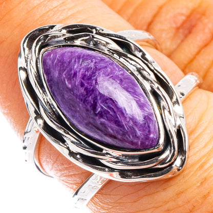 Premium Charoite Ring Size 6.75 (.925 Sterling Silver)