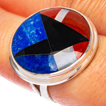 Turquoise Inlay Ring Size 7 (925 Sterling Silver) R1383