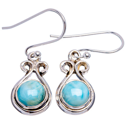 Larimar Earrings 1 1/4" (.925 Sterling Silver)