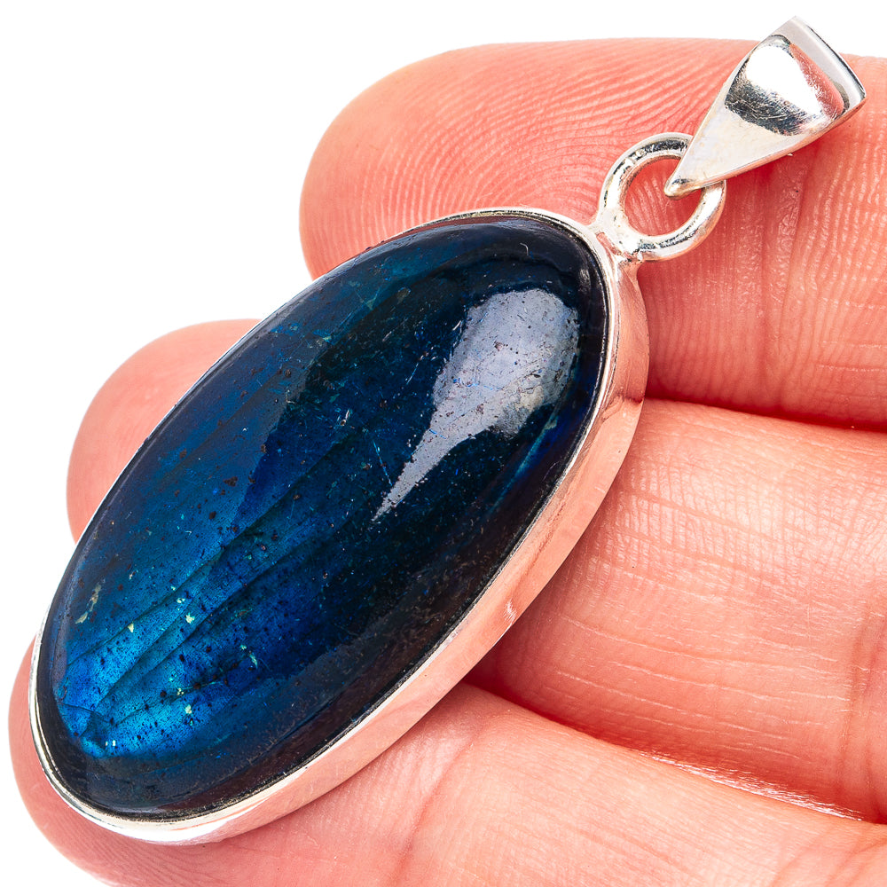 Blue Labradorite Pendant 1 3/4" (925 Sterling Silver) P45166