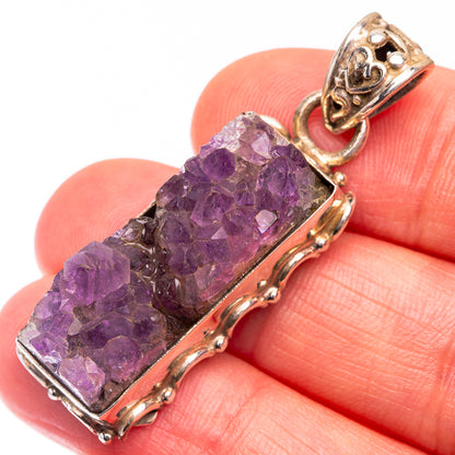 Amethyst Crystal Pendant 1 5/8" (925 Sterling Silver) P38713
