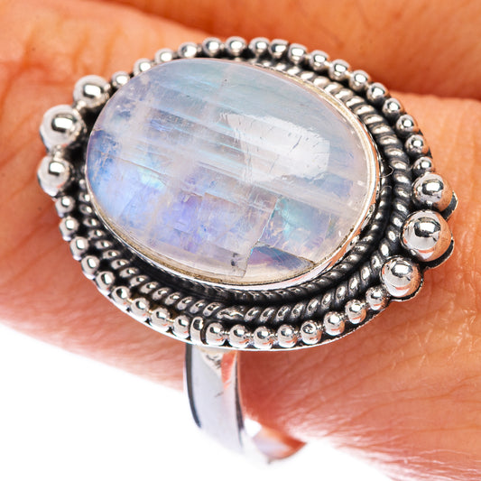 Rainbow Moonstone Ring Size 11 (925 Sterling Silver) R144552