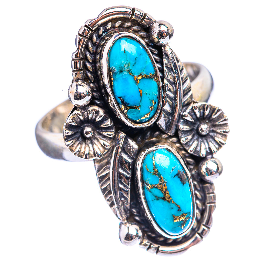 Blue Copper Composite Turquoise Ring Size 8.25 (925 Sterling Silver) R142835