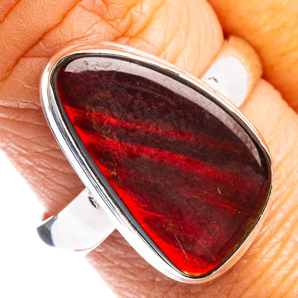 Rare Canadian Ammolite Ring Size 8.75 (.925 Sterling Silver)