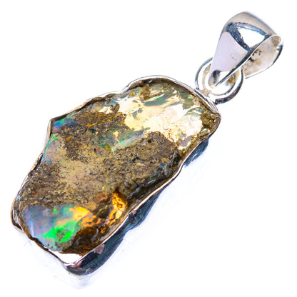 Raw Ethiopian Opal Pendant 1 3/8" (925 Sterling Silver) PD38563